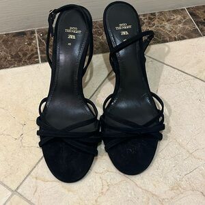 Brand new without tag Zara black suede heels
